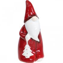 Product Santa Claus Figurine Red, White Ceramic H20cm