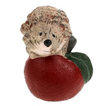 Decorative figure hedgehog on apple 7.5cm ceramic