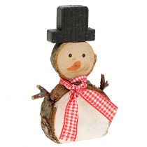 Product Deco figure snowman wood 10cm 9 pcs