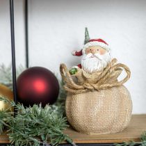 Product Deco figure Santa Claus in a sack Christmas decoration Ø8cm/H13cm 2pcs