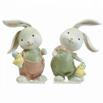 Deco figures deco rabbit rabbit children with chicks H11cm 2pcs