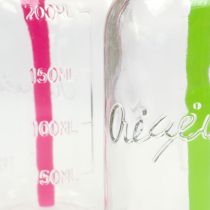 Decorative bottles with lids and straws H14.5cm