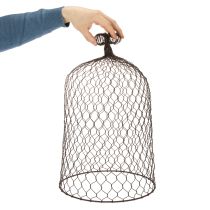 Product Decorative metal bell, climbing aid, wire hood, brown, rust finish, H50/41cm Ø30/25cm, set of 2
