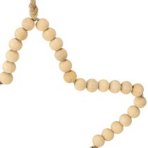 Product Decoration Christmas wooden beads heart star tree H16cm 3 pcs