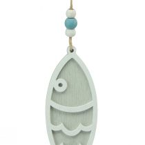 Product Decorative hanger fish wood hanging decoration maritime blue 12cm 9 pieces