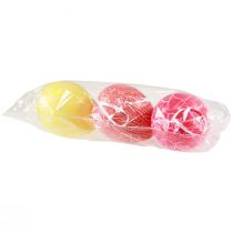 Product Decorative Easter Eggs Yellow/Pink/Red Crackle Ø8.5cm 3 pcs