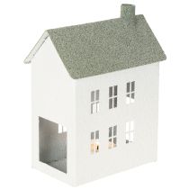 Product Decorative metal house-shaped house with windows and chimney, 22cm