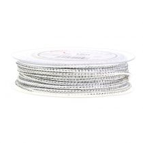 Product Decorative cord leather cord white with rivets 3mm 15m