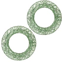 Product Green decorative wire mesh wreath for DIY projects, 19cm, 2 pieces