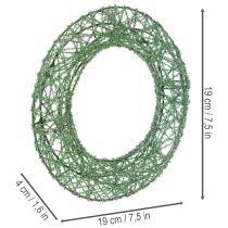 Product Green decorative wire mesh wreath for DIY projects, 19cm, 2 pieces