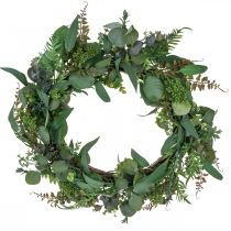 Decorative wreath leaves eucalyptus wreath green artificial Ø55cm