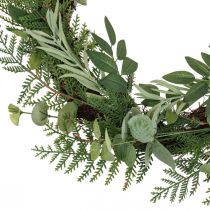 Decorative wreath artificial wreath eucalyptus fir olive Ø45cm