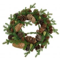 Decorative wreath fir tree with cones green Ø25cm