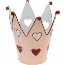 Decorative crown, metal lantern, planter for Valentine&#39;s Day, metal decoration with a heart