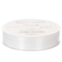 Product Decorative taffeta ribbon, white, 10mm wide, 50m long