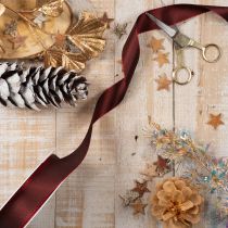 Product Gift ribbon, elegant and shiny taffeta ribbon for festive occasions, 25mm wide, 50m long