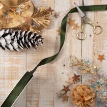 Product Gift ribbon with woven edge, taffeta ribbon for crafting, 15mm wide, 50m long