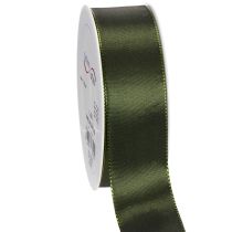 Product Satin ribbon for gift wrapping, taffeta ribbon, green, 40mm wide, 5m long