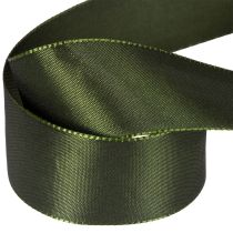 Product Satin ribbon for gift wrapping, taffeta ribbon, green, 40mm wide, 5m long