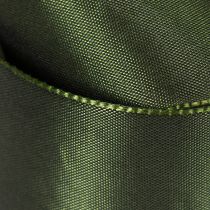 Product Satin ribbon for gift wrapping, taffeta ribbon, green, 40mm wide, 5m long