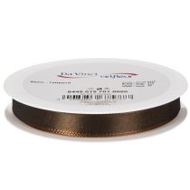 Product Brown taffeta gift ribbon for festive decoration, 15mm wide, 10m long