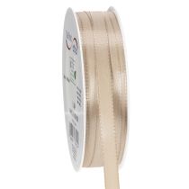 Product Narrow beige gift ribbon, fine ribbon for packaging, 10mm wide, 50m long