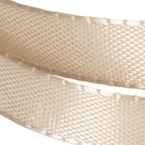 Product Narrow beige gift ribbon, fine ribbon for packaging, 10mm wide, 50m long