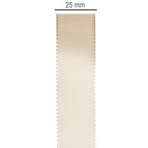 Product Decorative ribbon satin beige taffeta ribbon 25mm 50m