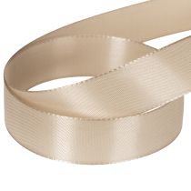 Product Decorative ribbon satin beige taffeta ribbon 25mm 50m
