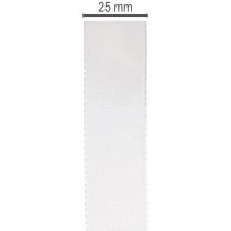 Product Decorative taffeta ribbon, white, 25mm wide, 50m long