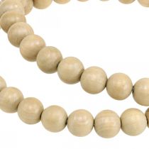 Product Decorative ring made of wooden beads, natural style, hanging decoration, table decoration, Ø19.5cm, set of 2, wood and metal