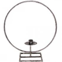 Product Decor ring metal candle holder silver shabby chic Ø32cm