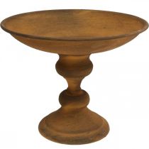 Decorative bowl on foot bowl rust look metal Ø22cm H18.5cm