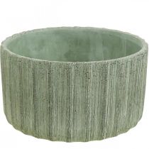 Decorative bowl green ceramic retro striped Ø20cm H11cm