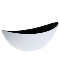Decorative bowl plastic white 38.5cm x 12.5cm H13cm