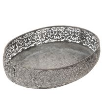 Product Decorative bowl metal oval pattern gray 25.5/29/34.5cm set of 3