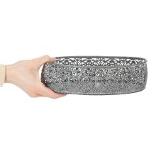 Product Decorative bowl metal oval pattern gray 25.5/29/34.5cm set of 3