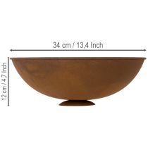 Product Decorative metal bowl, rust-colored, vintage decor, Ø34cm H12cm