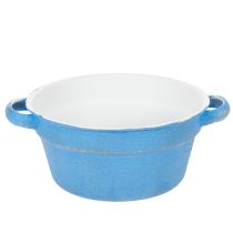Product Decorative bowl/planter, blue metal, shabby chic decor, Ø17cm, H8.5cm