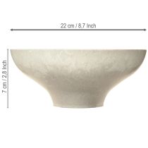 Product Decorative bowl with base plastic bowl round cream Ø19cm H8cm