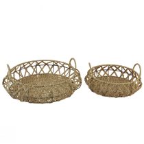 Decorative bowl basket metal basket bowl natural Ø38/29cm set of 2