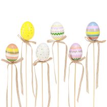 Product Decorative Easter Eggs with Bow Colorful 4x5.5cm 12 Pcs