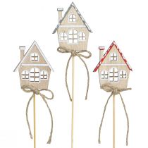 Product Christmas pot stakes Little Houses Wood 4.5×5cm 12 pcs