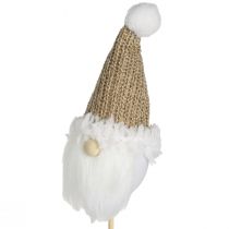 Product Christmas Gnomes Flower Pot Stakes White Brown 11cm 4pcs