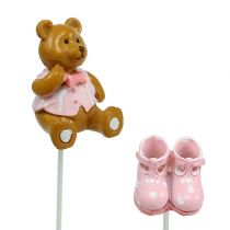 Decorative plug bear, shoe pink 1.5-4cm 16pcs