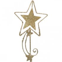 Deco plug star gold glittering H54cm 4pcs