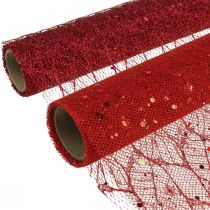 Product Christmas Deco Fabric Polyester Red x 2 assorted 35x200cm