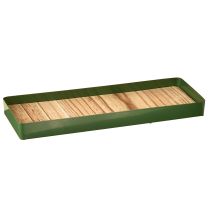 Product Decorative tray metal wood metal tray green 35.5×11×3cm 2pcs
