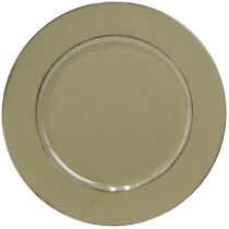 Product Decorative plate green plastic plate vintage moss green brown Ø33cm