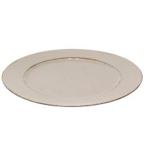 Product Decorative plate plastic decorative plastic plate grey brown Ø33cm